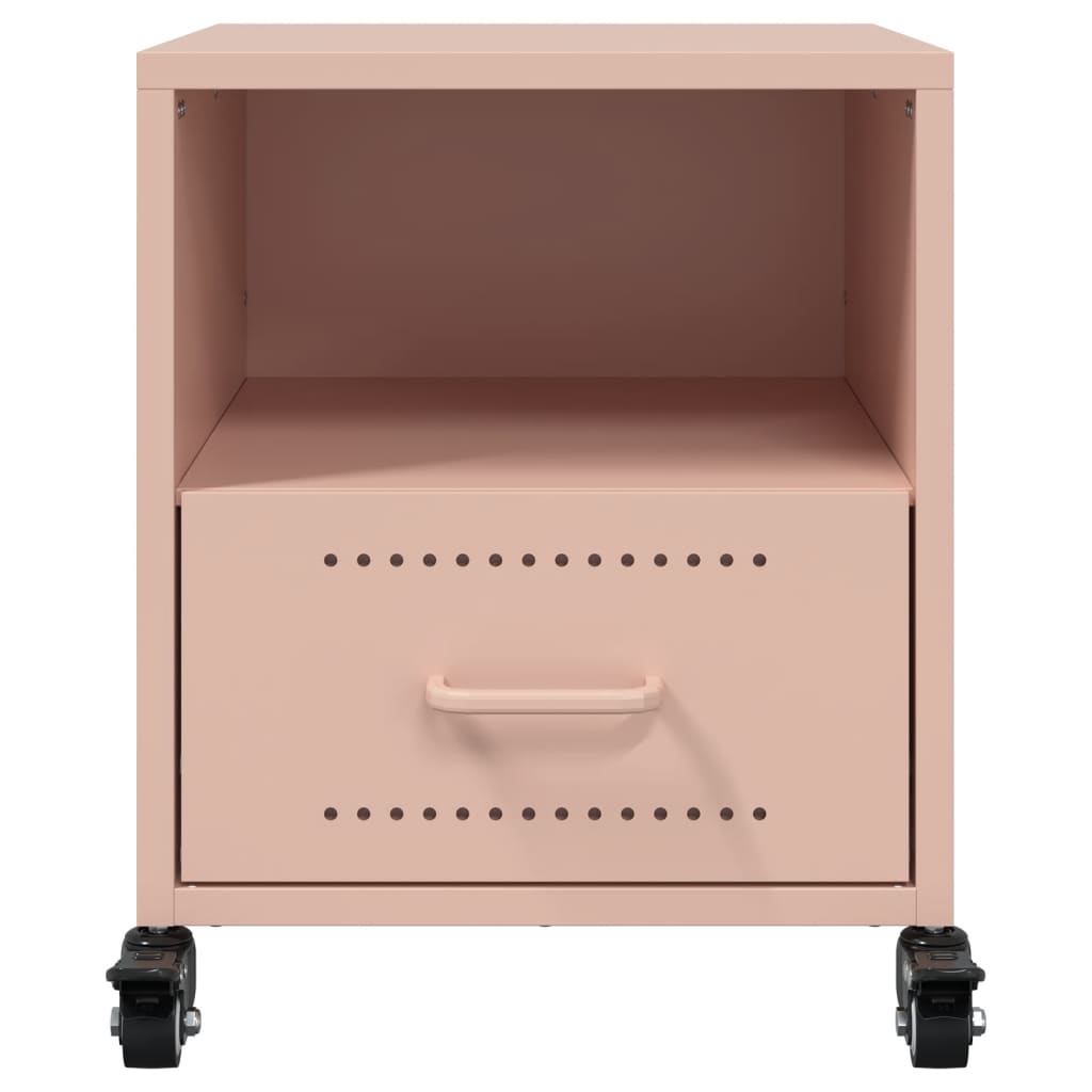 Nattbord 2 stk rosa 36x39x43,5 cm stål