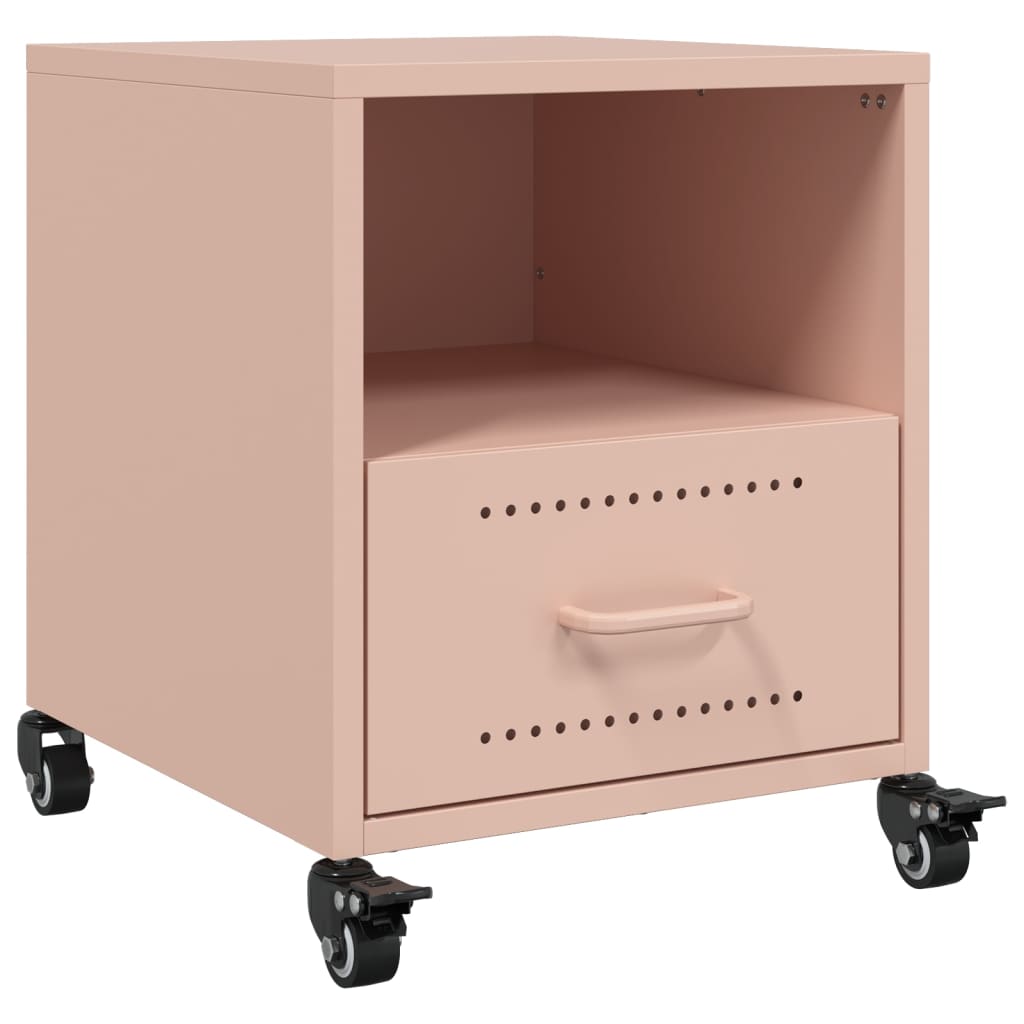 Nattbord 2 stk rosa 36x39x43,5 cm stål