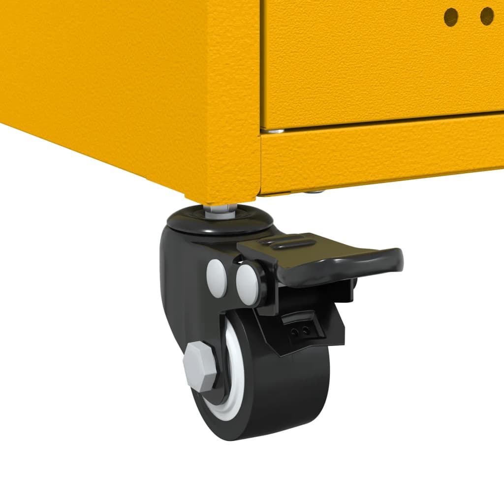 Nattbord sennepsgul 36x39x59 cm stål