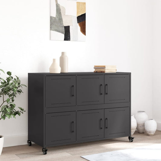 Skjenk svart 100,5x39x72 cm stål vidaXL