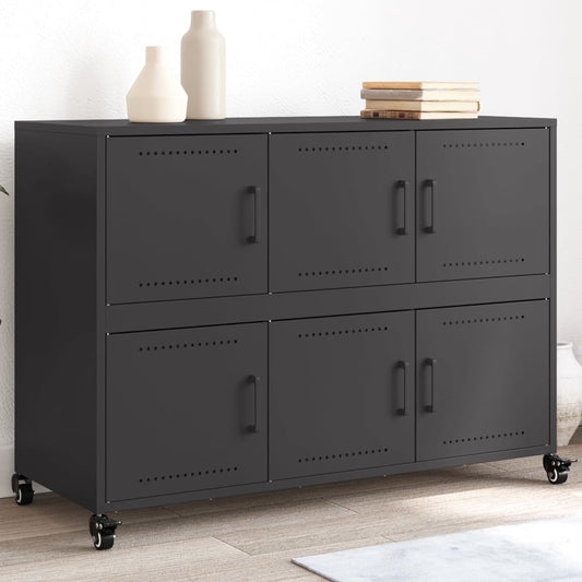 Skjenk svart 100,5x39x72 cm stål vidaXL