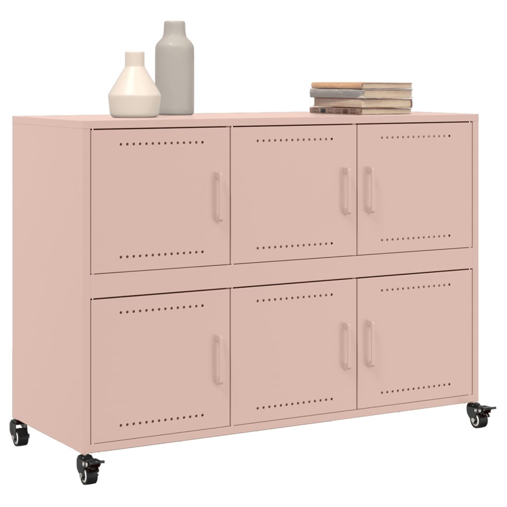 Skjenk rosa 100,5x39x72 cm stål