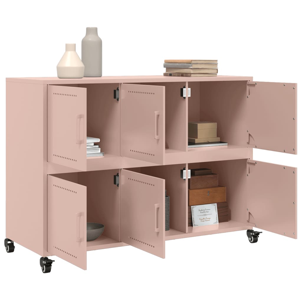 Skjenk rosa 100,5x39x72 cm stål