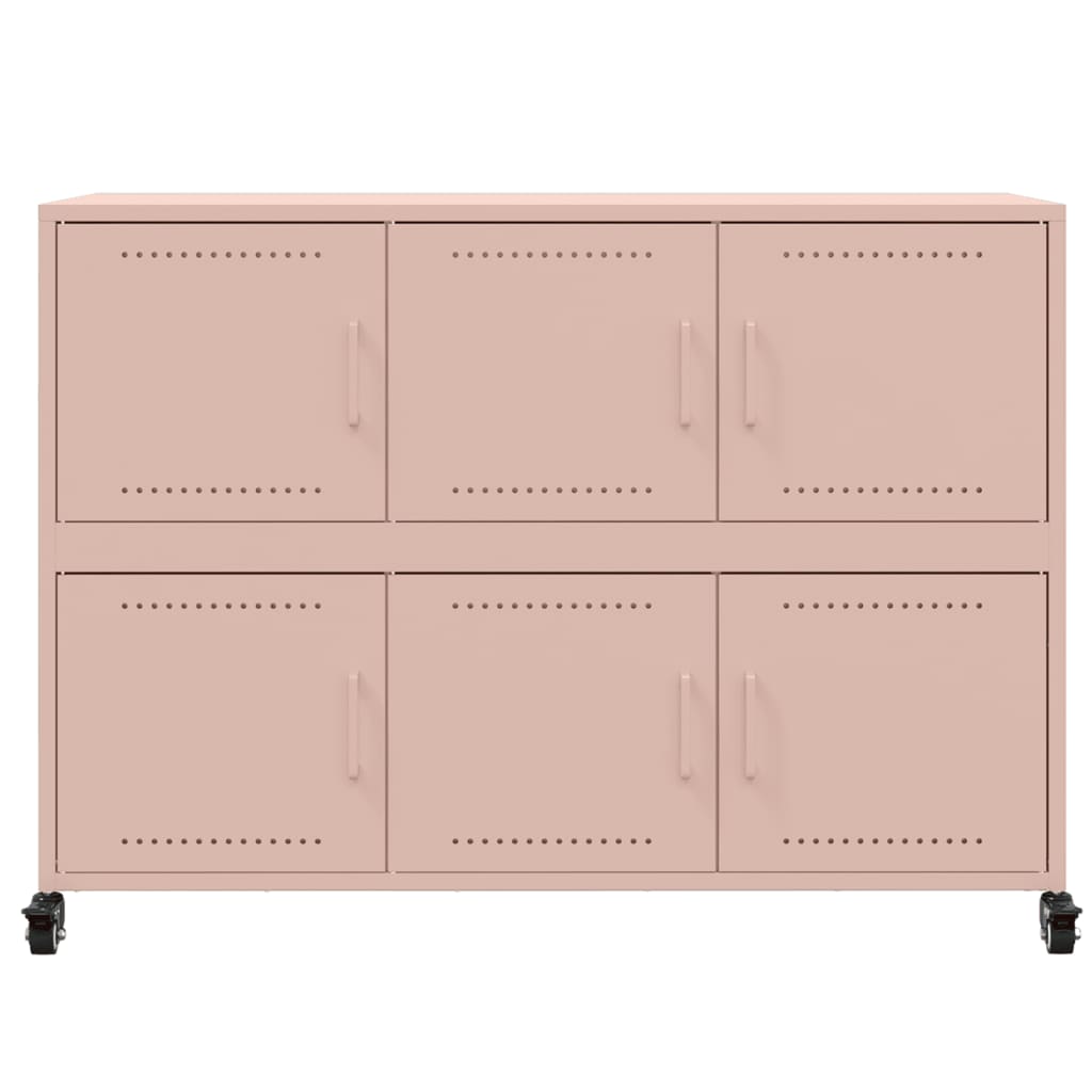 Skjenk rosa 100,5x39x72 cm stål