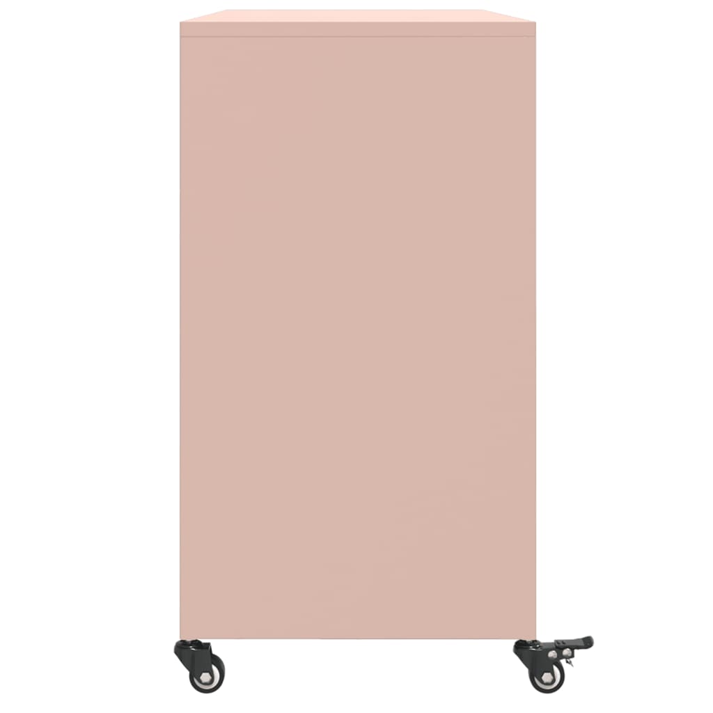 Skjenk rosa 100,5x39x72 cm stål