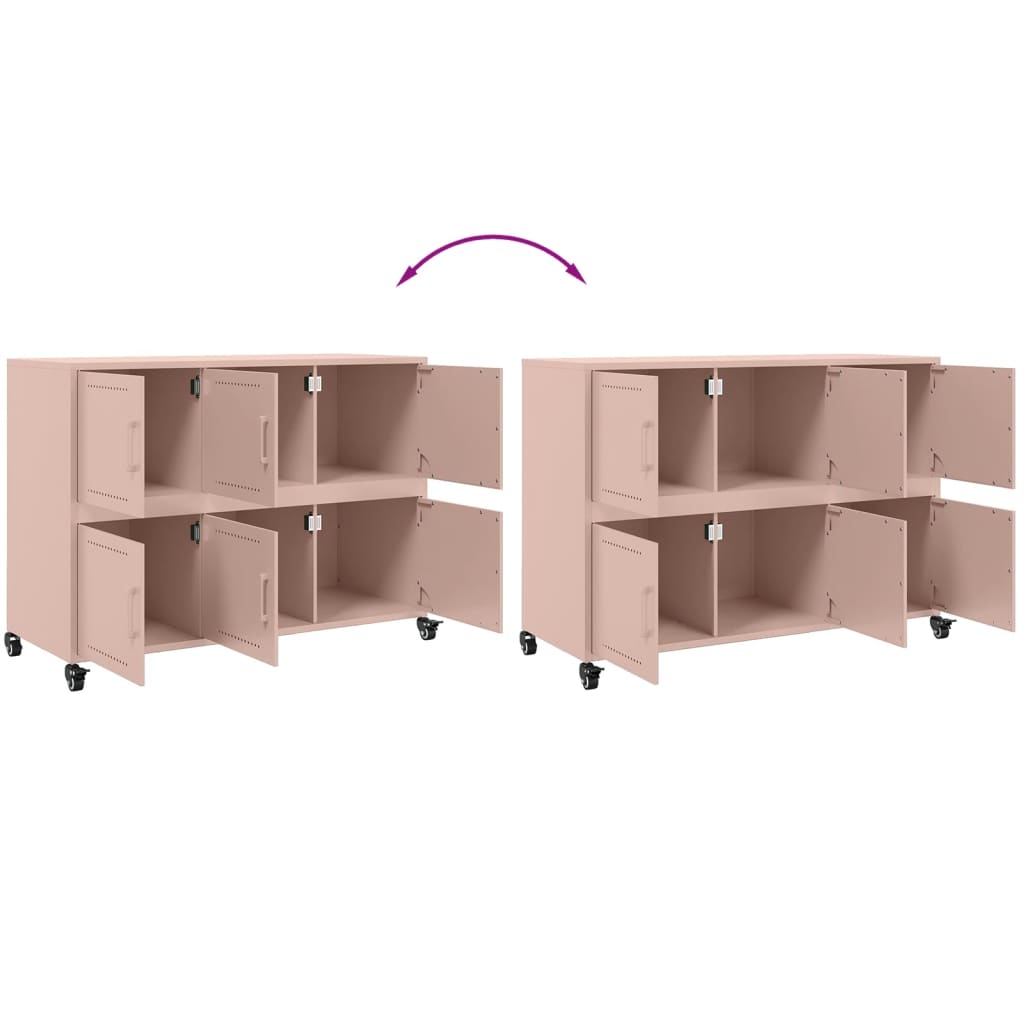 Skjenk rosa 100,5x39x72 cm stål