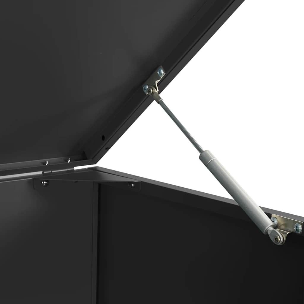 Søppeldunkskur for 2 dunker svart 138x79x117 cm stål