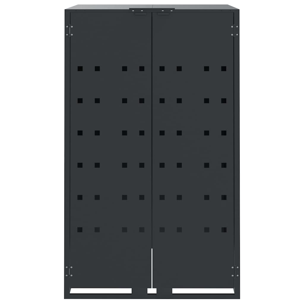 Oppbevaring av søppelbøtter for enkeltdunker antrasitt 69x79x117 cm stål