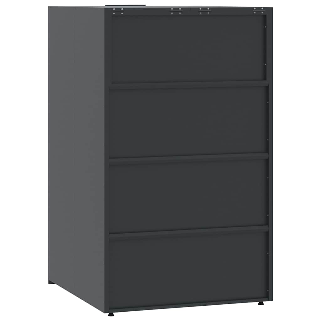 Oppbevaring av søppelbøtter for enkeltdunker antrasitt 69x79x117 cm stål