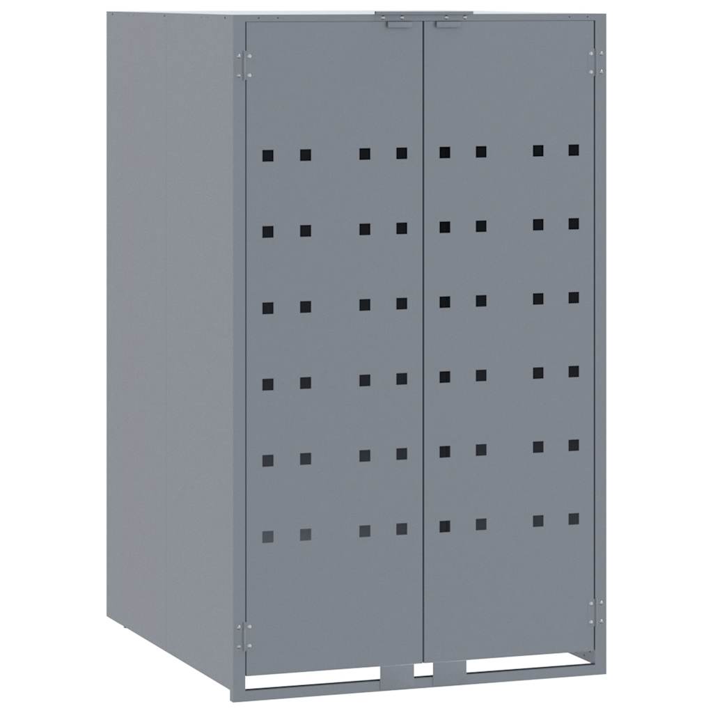 Søppeldunkskur for enkelt dunk grå 69x79x117 cm stål