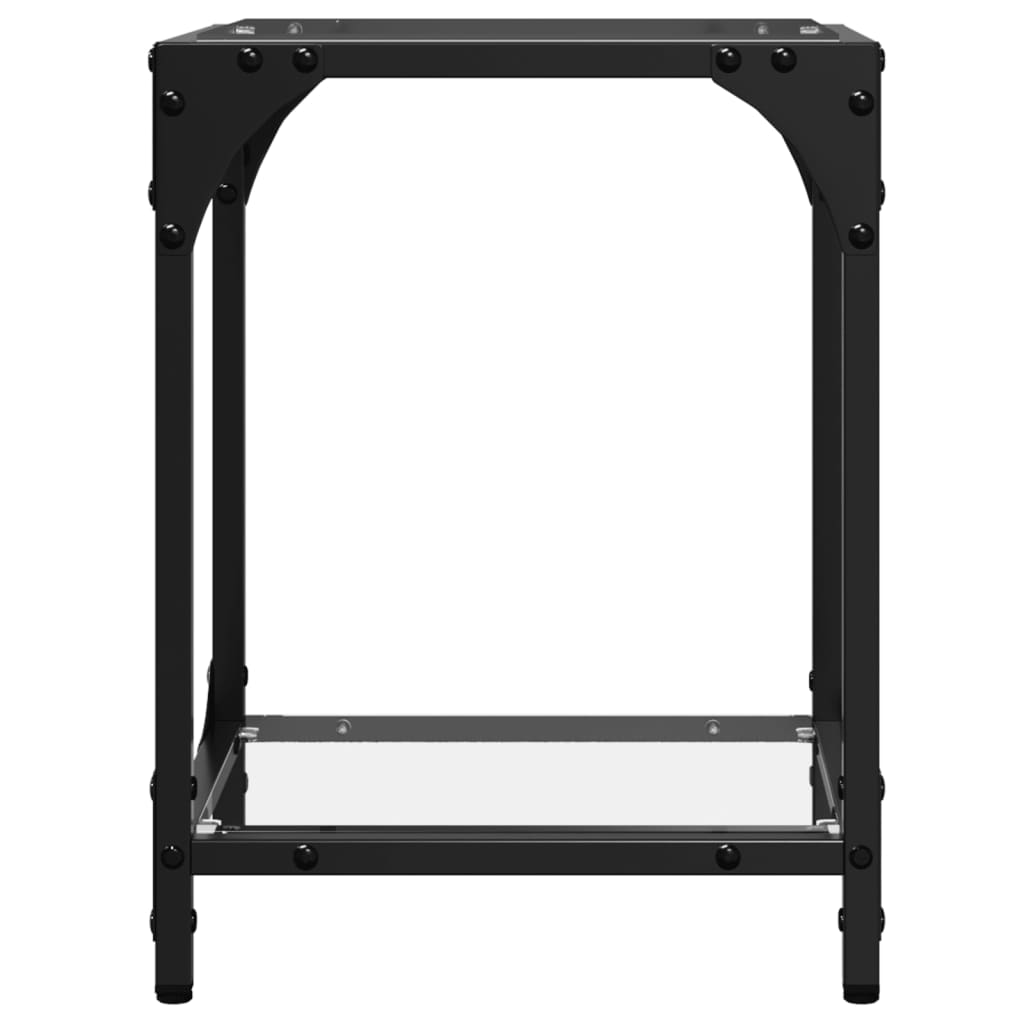 Sofabord med gjennomsiktig glassplate 30x30x40 cm stål