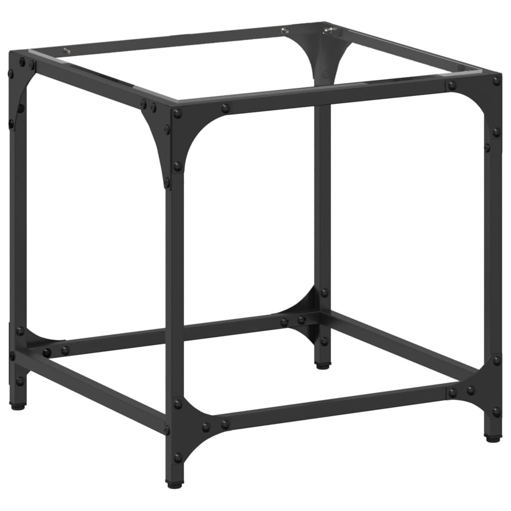 Sofabord med gjennomsiktig glassplate 40x40x40 cm stål