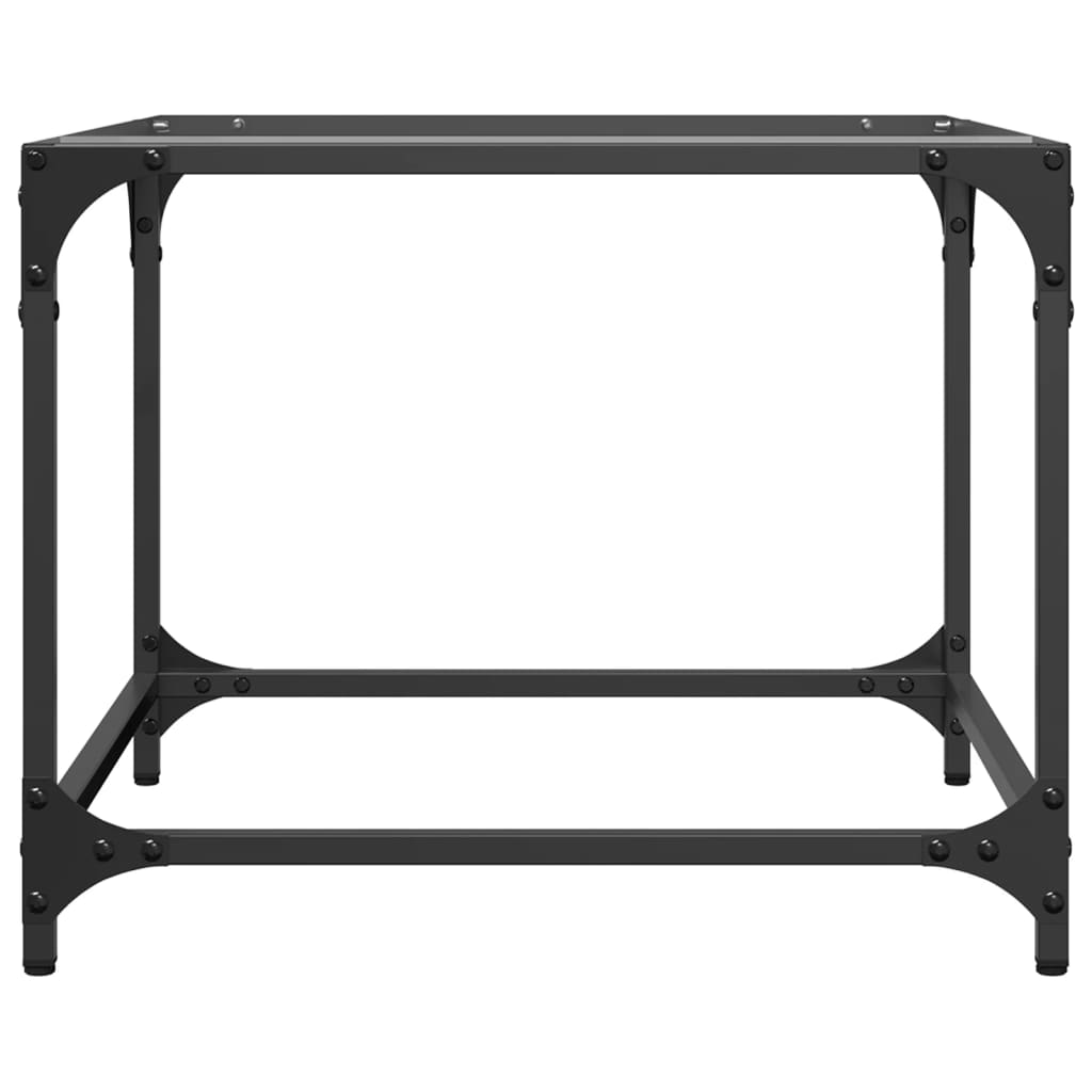 Sofabord med gjennomsiktig glassplate 2 stk 50x50x40 cm stål