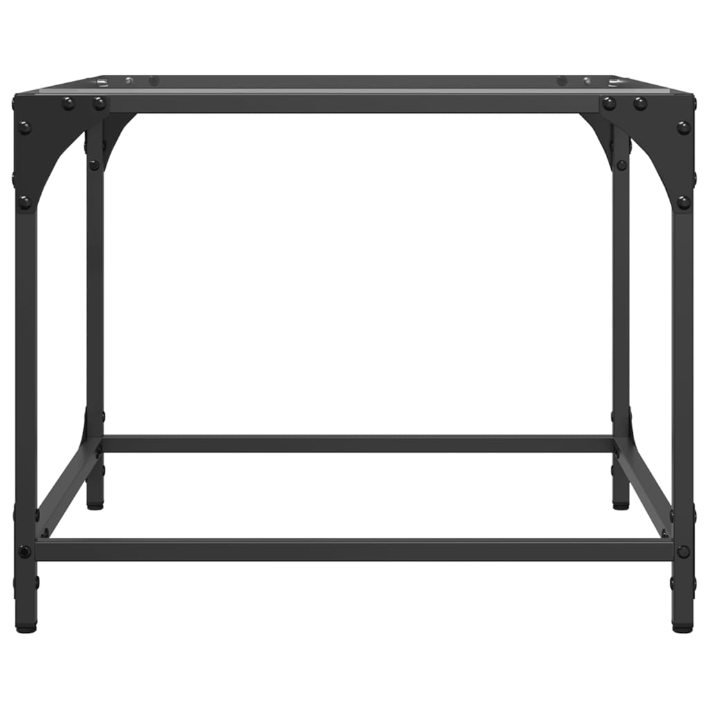 Sofabord med gjennomsiktig glassplate 2 stk 50x50x40 cm stål