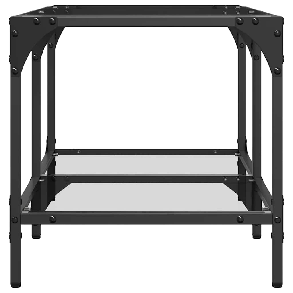 Sofabord med gjennomsiktig glassplate 78,5x40x40 cm stål