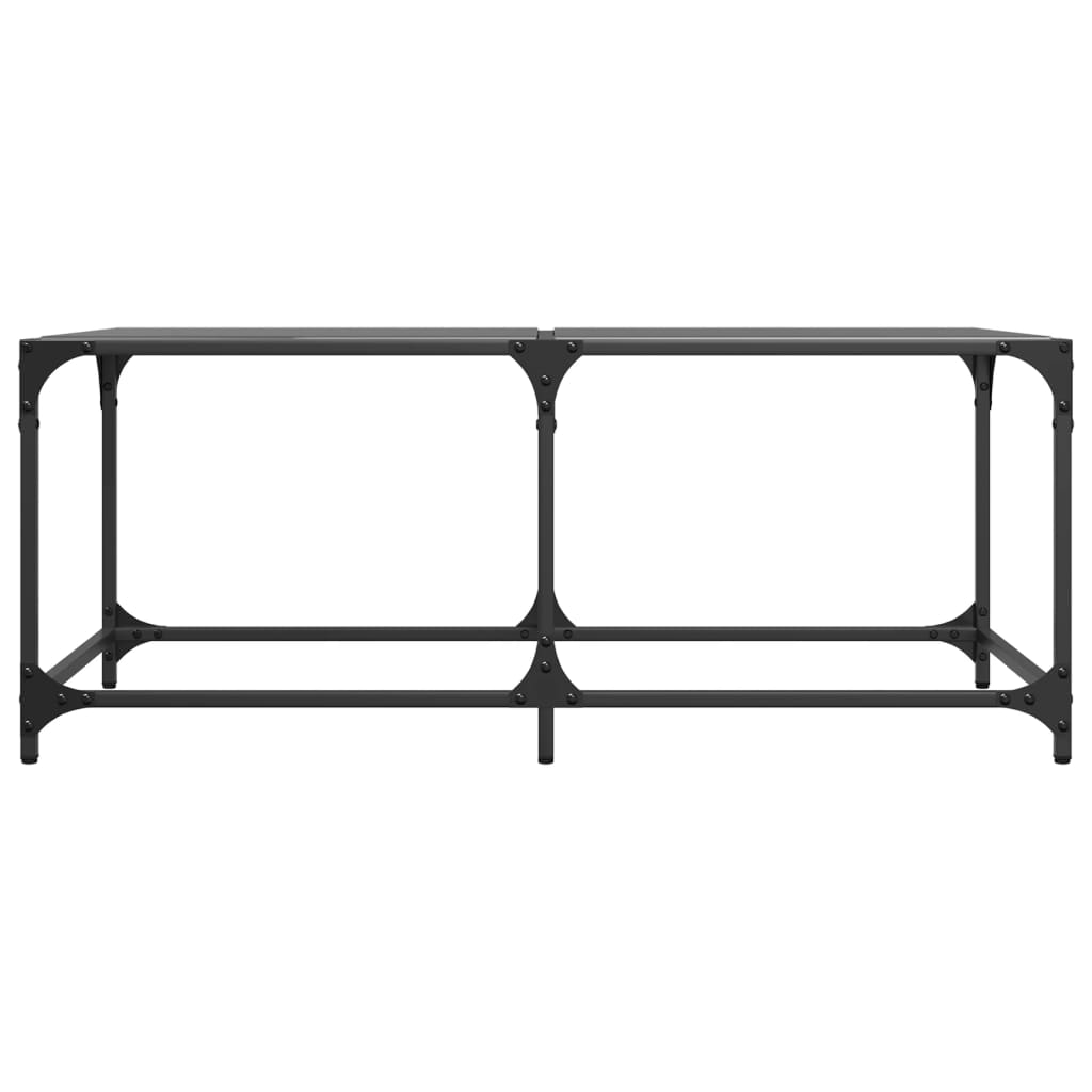 Salongbord med svart glassplate 98,5x50x40 cm stål