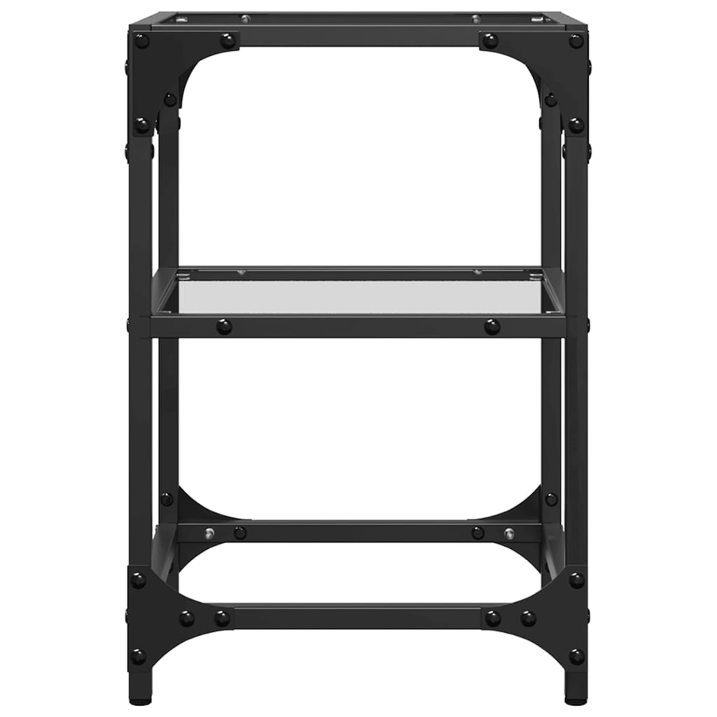 Sofabord med gjennomsiktig glassplate 2 stk 30x30x45 cm stål