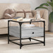 Salongbord med grå sonoma glassplate 50x50x45 cm stål