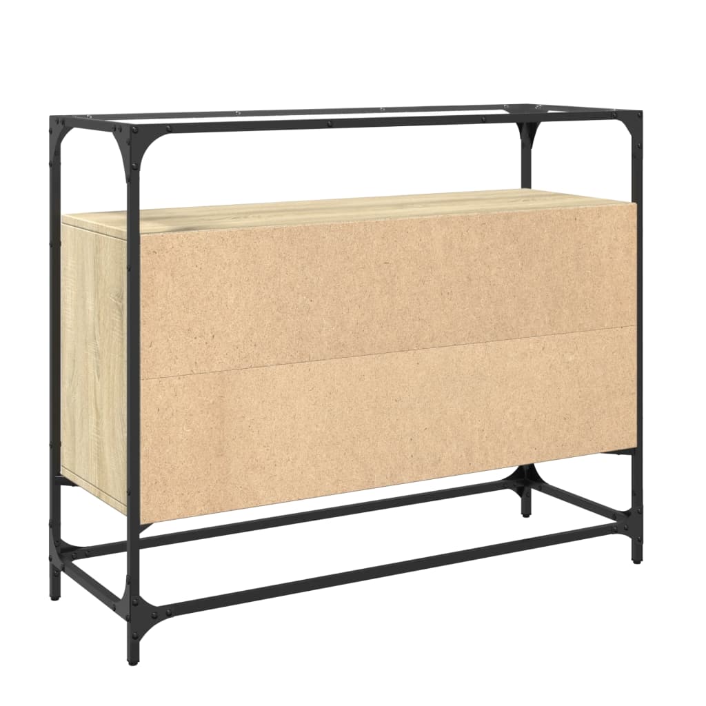 Skjenk med glasstopp sonoma eik 98x35x81 cm konstruert tre