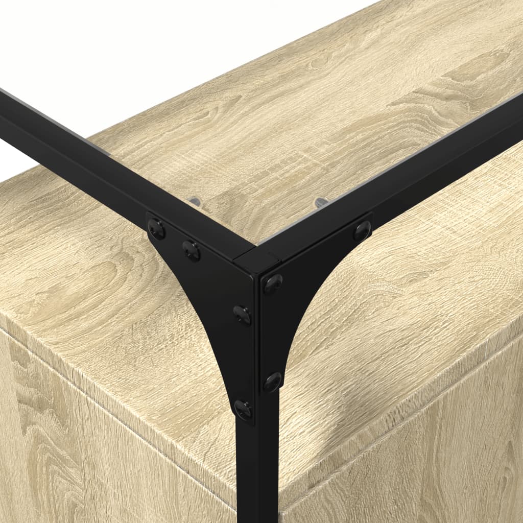 Skjenk med glasstopp sonoma eik 98x35x81 cm konstruert tre