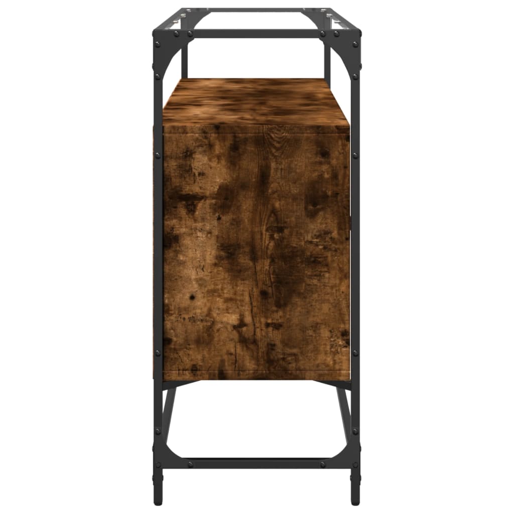 Skjenk med glasstopp røkt eik 98x35x81 cm konstruert tre