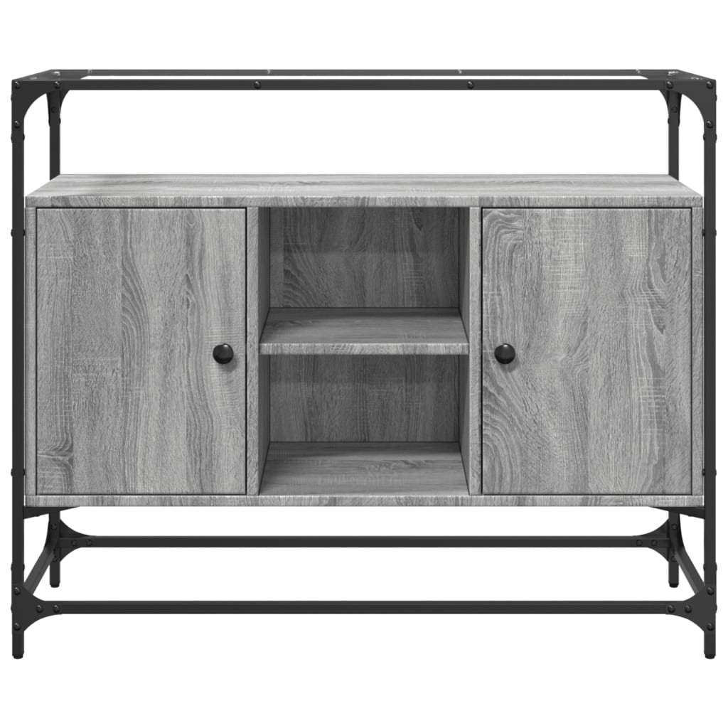 Skjenk med glasstopp grå sonoma 98x35x81 cm konstruert tre