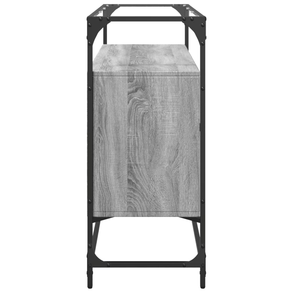 Skjenk med glasstopp grå sonoma 98x35x81 cm konstruert tre