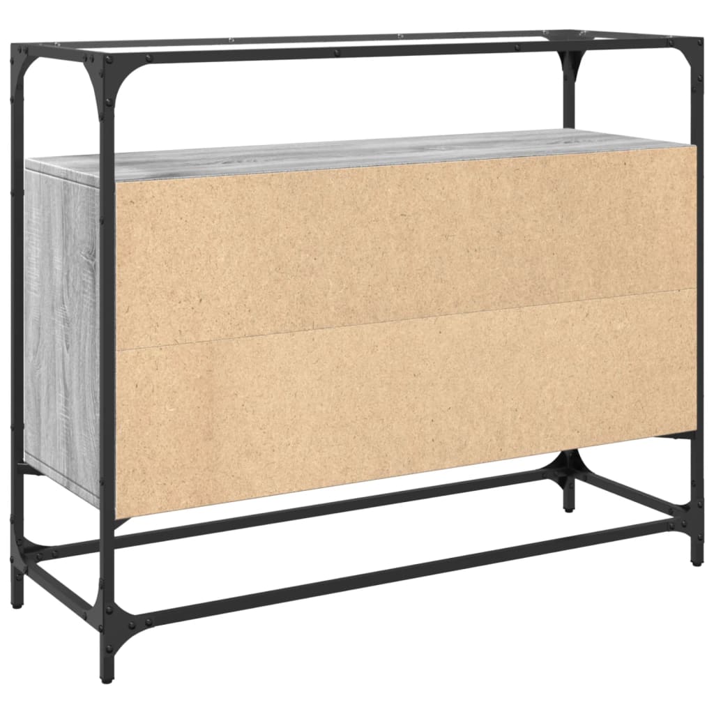 Skjenk med glasstopp grå sonoma 98x35x81 cm konstruert tre