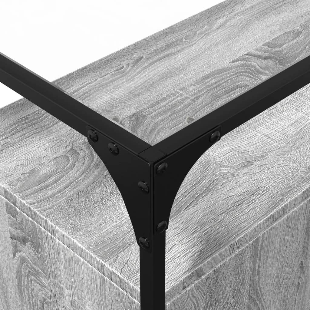 Skjenk med glasstopp grå sonoma 98x35x81 cm konstruert tre