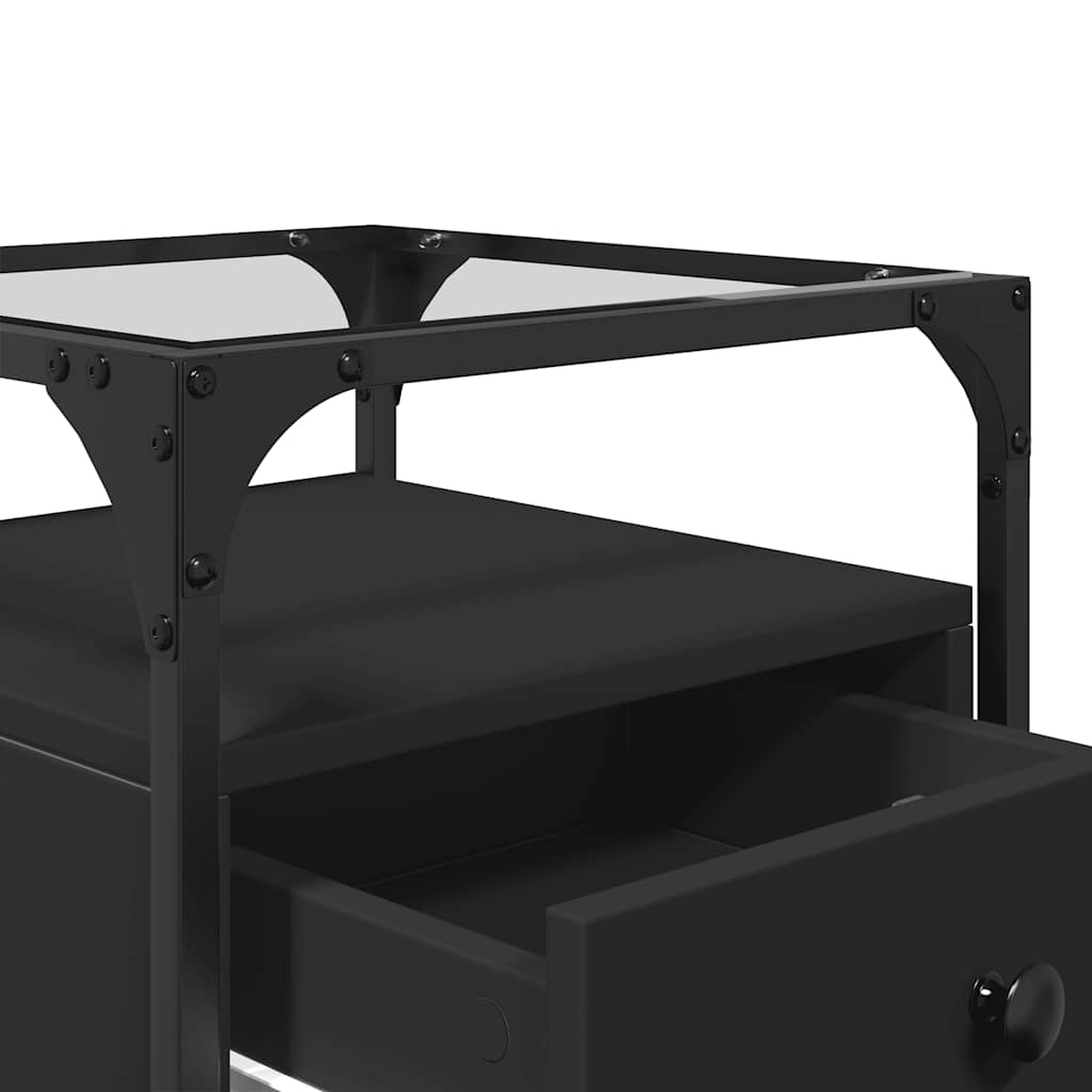 Nattbord svart 40x40x55 cm konstruert tre