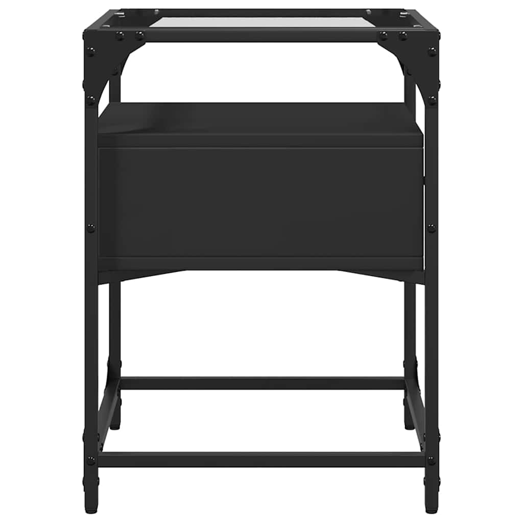 Nattbord 2 stk svart 40x40x55 cm konstruert tre
