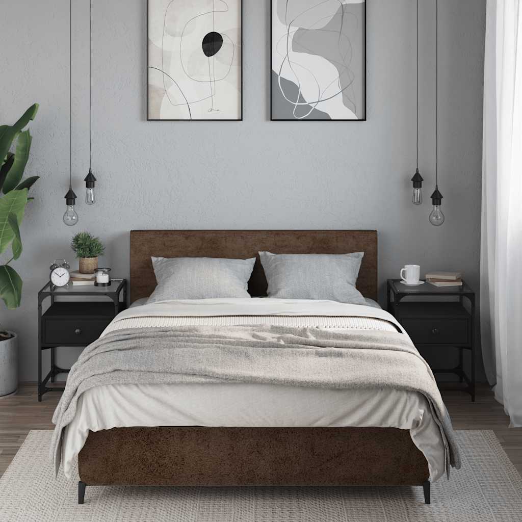 Nattbord 2 stk svart 40x40x55 cm konstruert tre