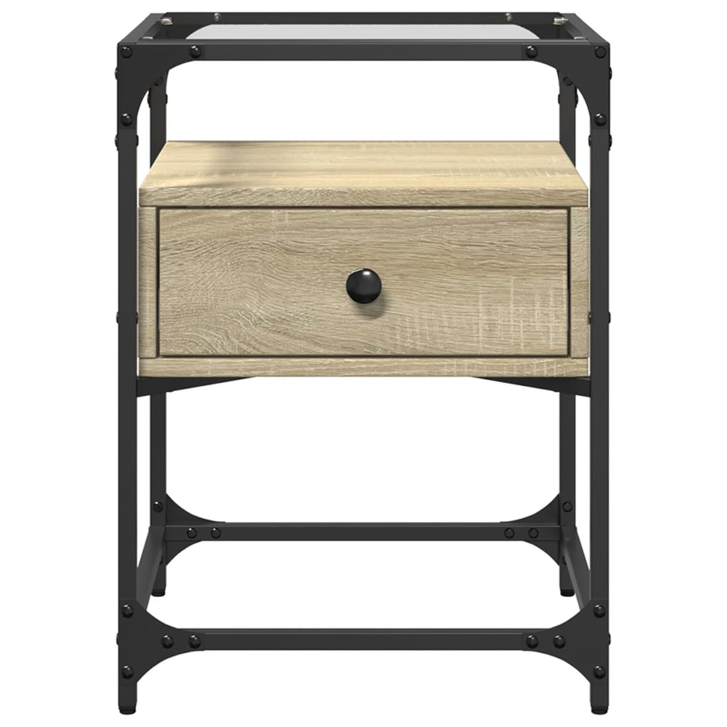 Nattbord 2 stk sonoma eik 40x40x55 cm konstruert tre