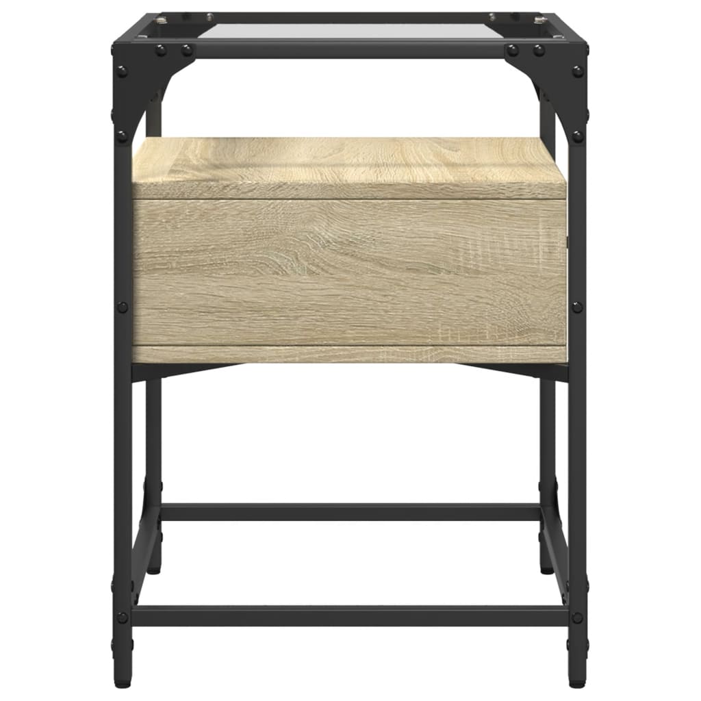 Nattbord 2 stk sonoma eik 40x40x55 cm konstruert tre