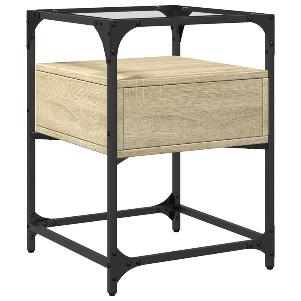 Nattbord 2 stk sonoma eik 40x40x55 cm konstruert tre