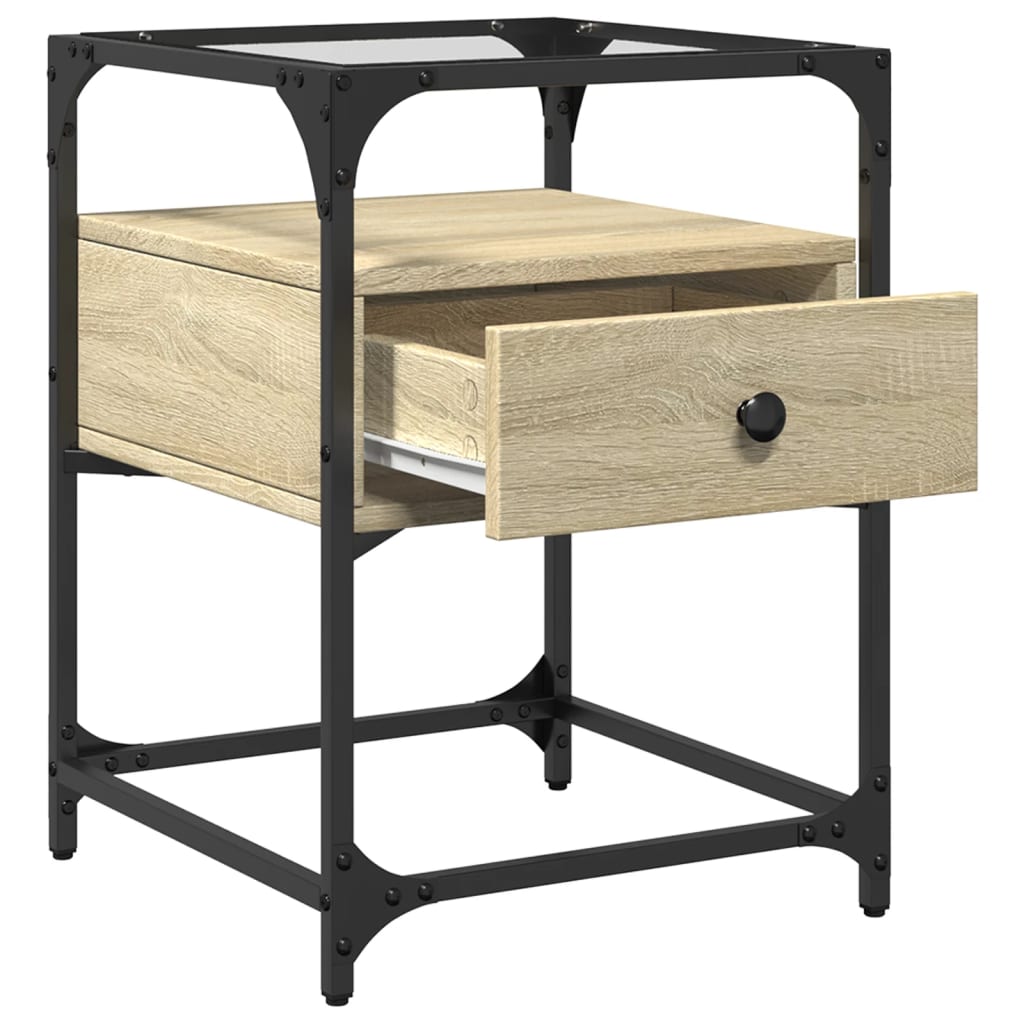 Nattbord 2 stk sonoma eik 40x40x55 cm konstruert tre