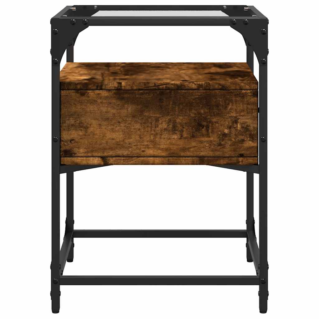 Nattbord 2 stk røkt eik 40x40x55 cm konstruert tre