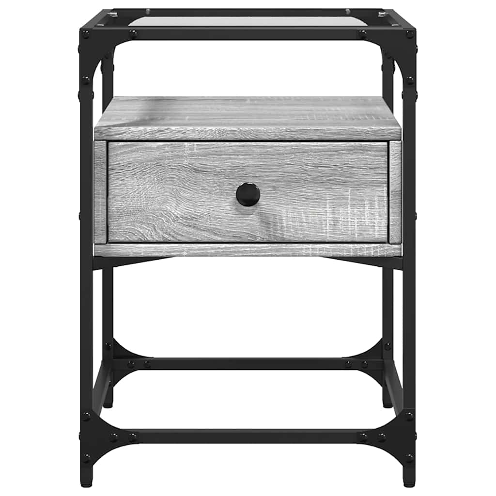 Nattbord 2 stk grå sonoma 40x40x55 cm konstruert tre