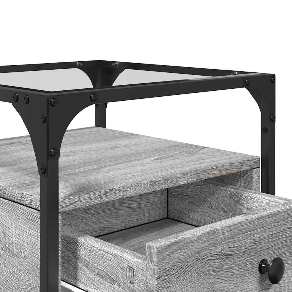 Nattbord 2 stk grå sonoma 40x40x55 cm konstruert tre