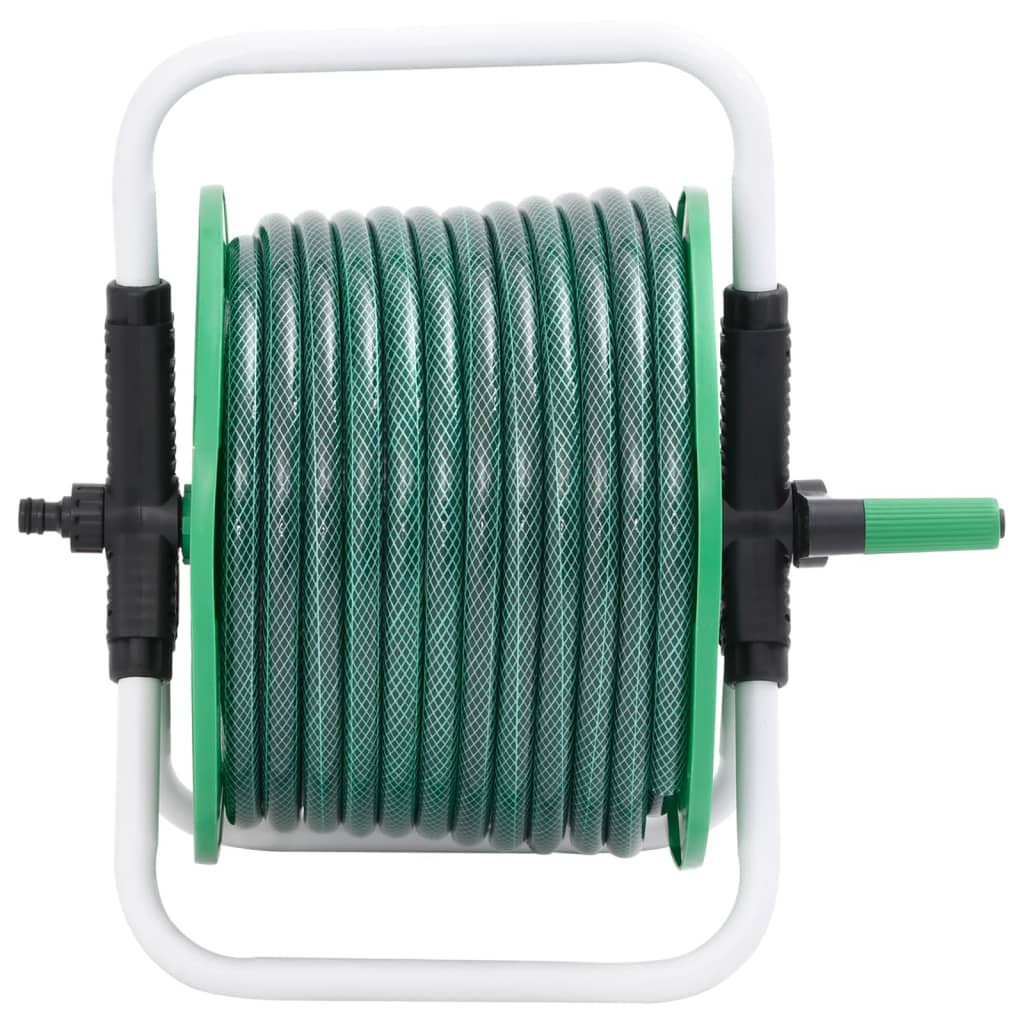 Frittstående slangetrommel grønn med 20 m slange PVC vidaXL