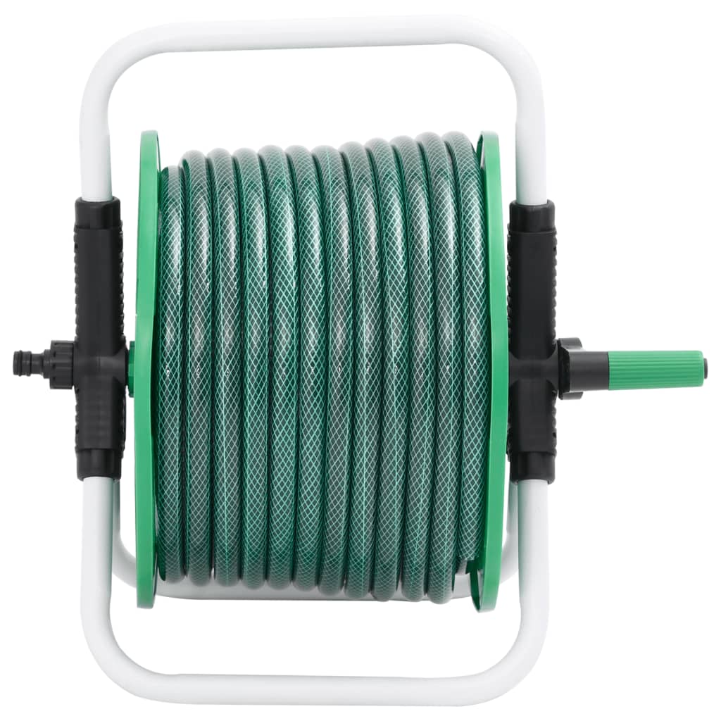 Frittstående slangetrommel grønn med 50 m slange PVC vidaXL