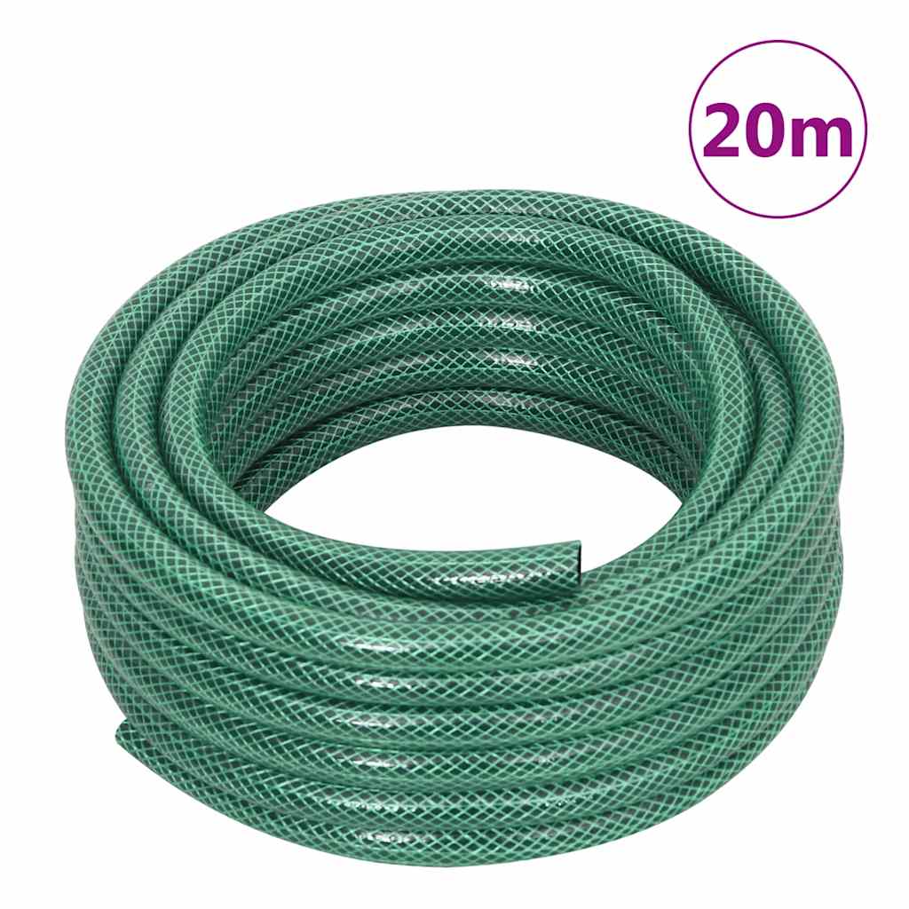 Frittstående slangetrommel grønn med slangefester 0,5" 20 m PVC vidaXL