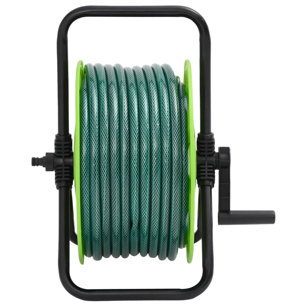 Frittstående slangetrommel grønn med 20 m slange PVC vidaXL