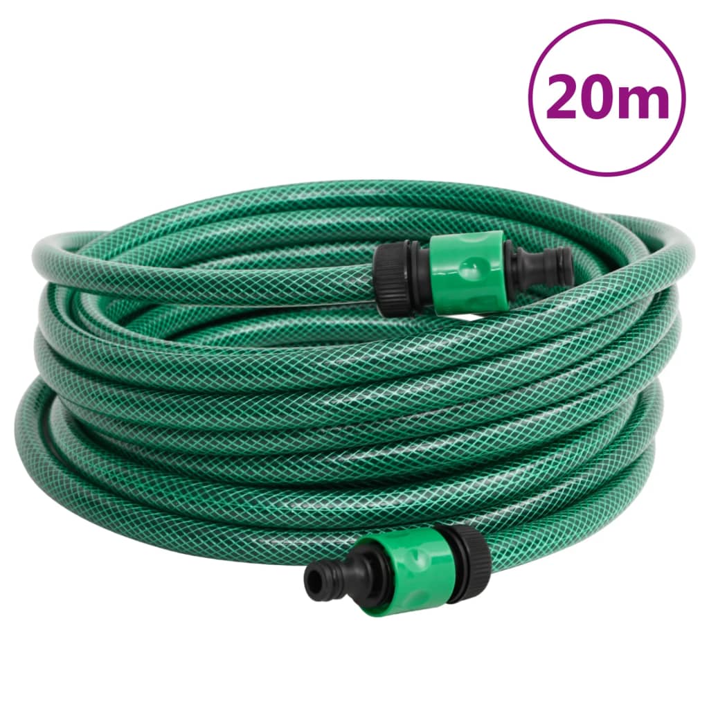 Frittstående slangetrommel grønn med 20 m slange PVC vidaXL