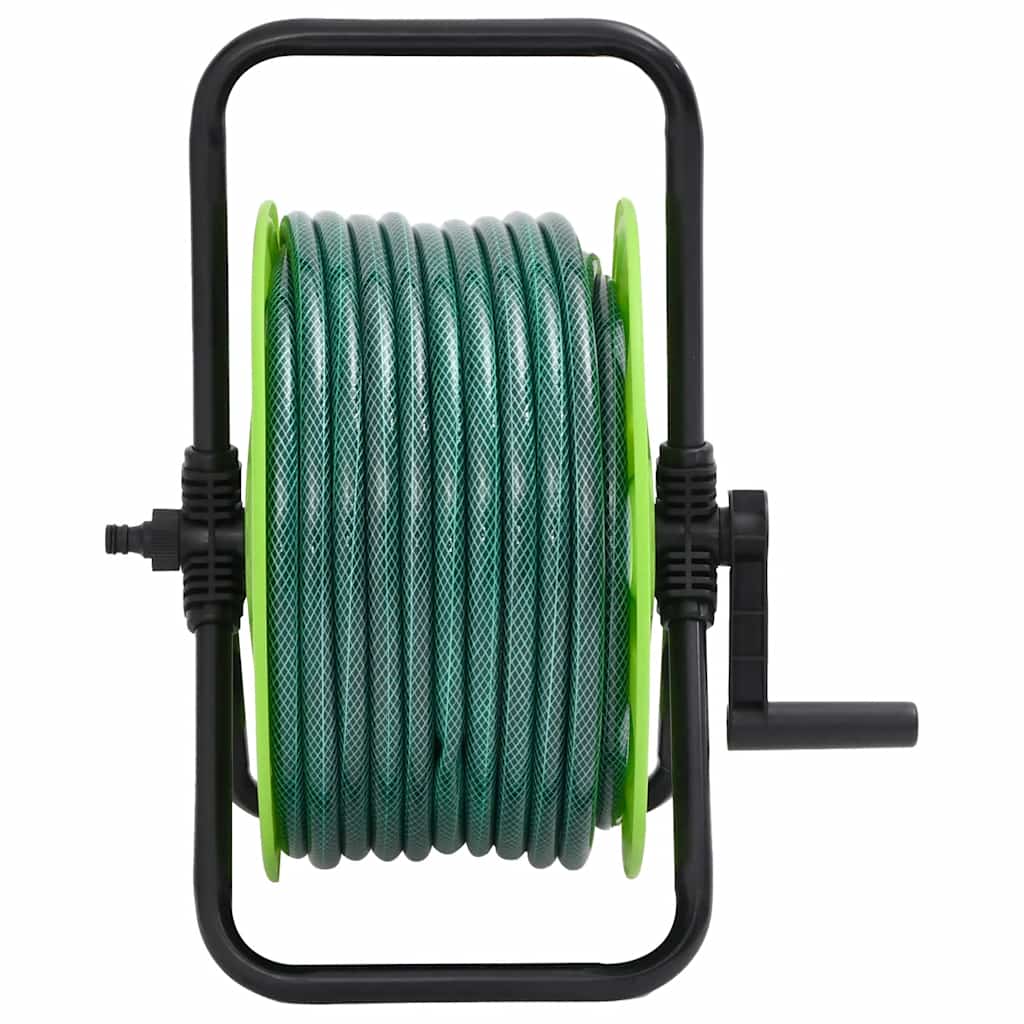 Frittstående slangetrommel grønn med slangefester 0,5" 30 m PVC vidaXL