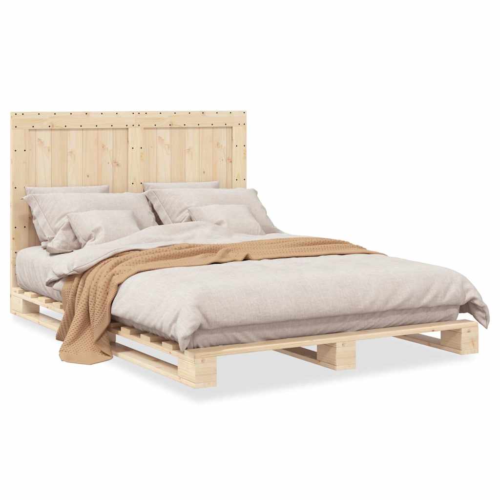 Sengeramme med hodegavl 140x200 cm heltre furu
