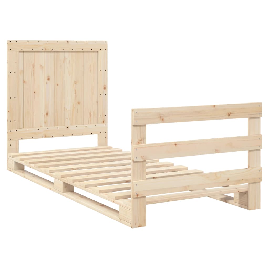 Sengeramme med hodegavl 90x200 cm heltre furu