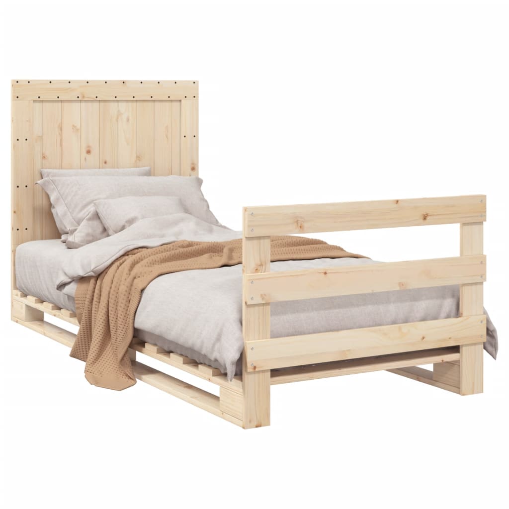 Sengeramme med hodegavl 90x200 cm heltre furu