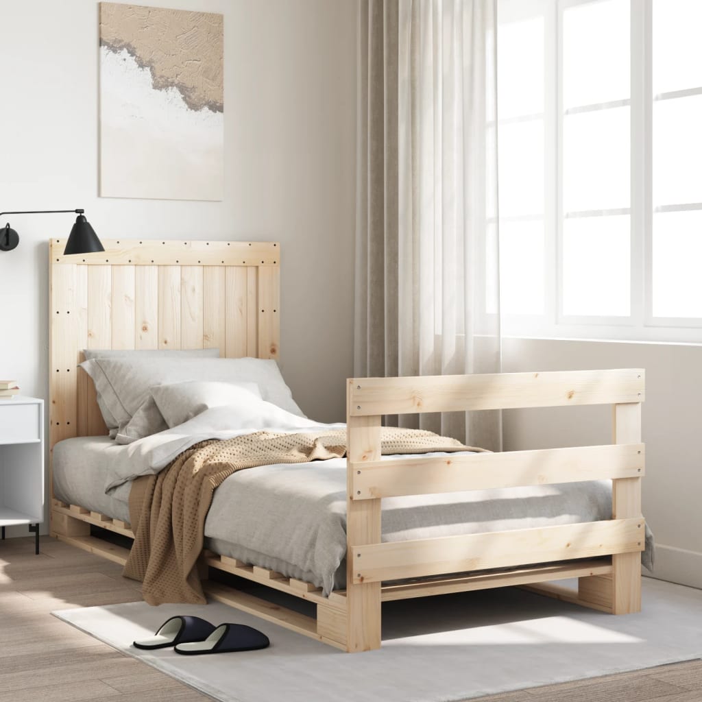 Sengeramme med hodegavl 90x200 cm heltre furu