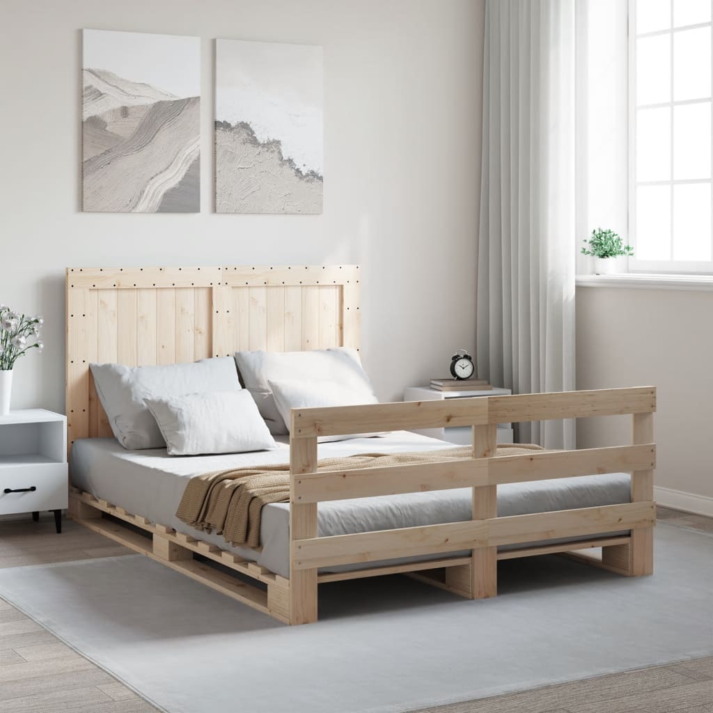Sengeramme med hodegavl 140x200 cm heltre furu